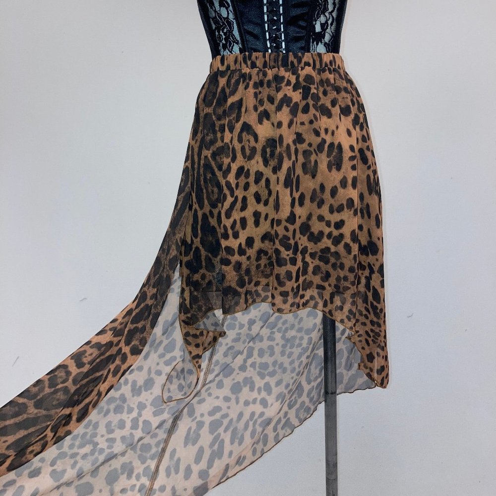 Unif Get It Leopard Print Hi Lo Skirt - image 5